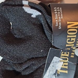 Kids True Religion socks black size 6-8 10 pack
